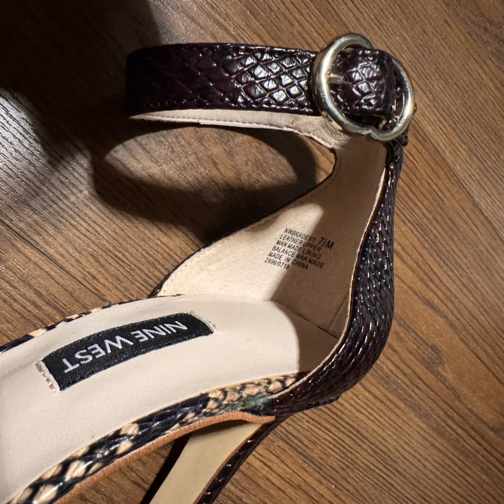 Nine West Leather Snakeskin Heels - Picture 3 of 12